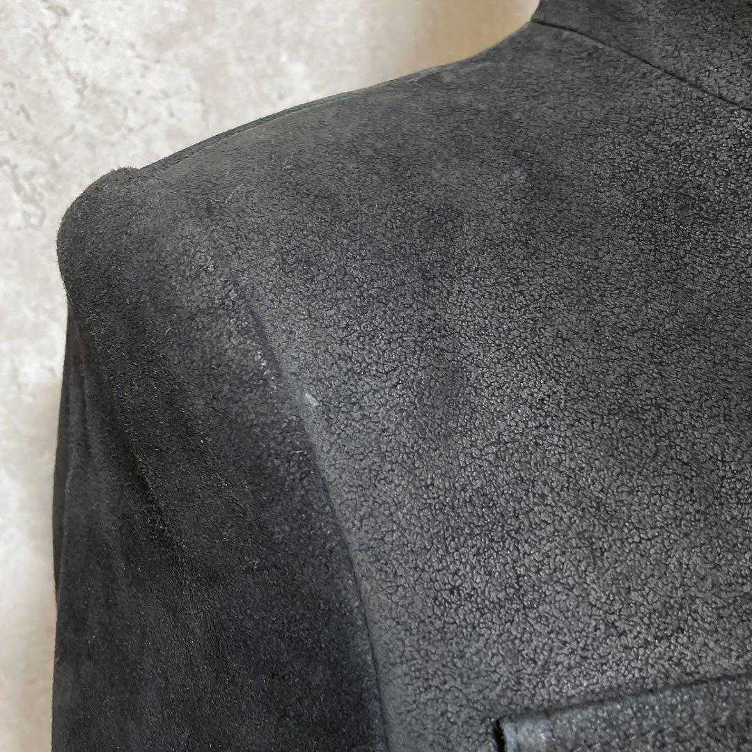 【Otto】オットー レザージャケット 豚革 本革 スタンドネック 黒 ボタン