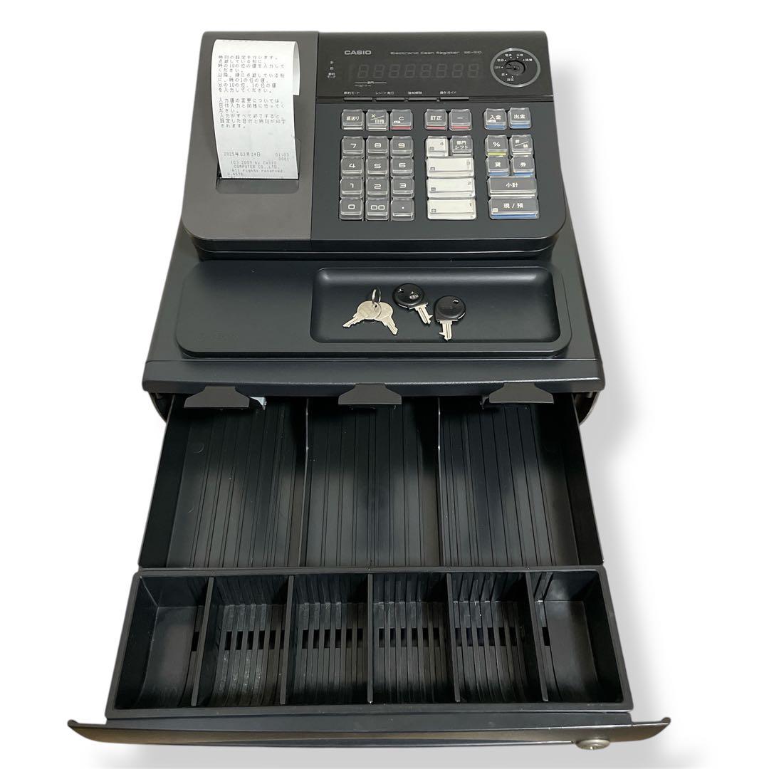 【動作品】CASIO カシオ 小型 電子 レジスター SE-S10 鍵2本付き