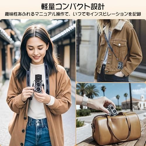 CHUZHAO ミニレトロデジタルカメラ - ビンテージTLRスタイルのコンパp