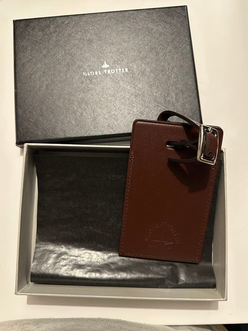 GLOBAL TROTTER レザー ラゲッジタグ ブラウン　グローブトロッター
