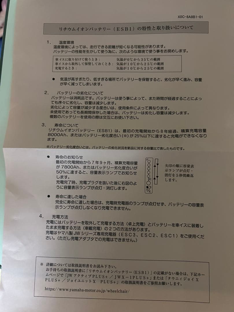 値下げ⭐︎未使用YAMAHA リチウムイオンバッテリー 電動車椅子2025年製