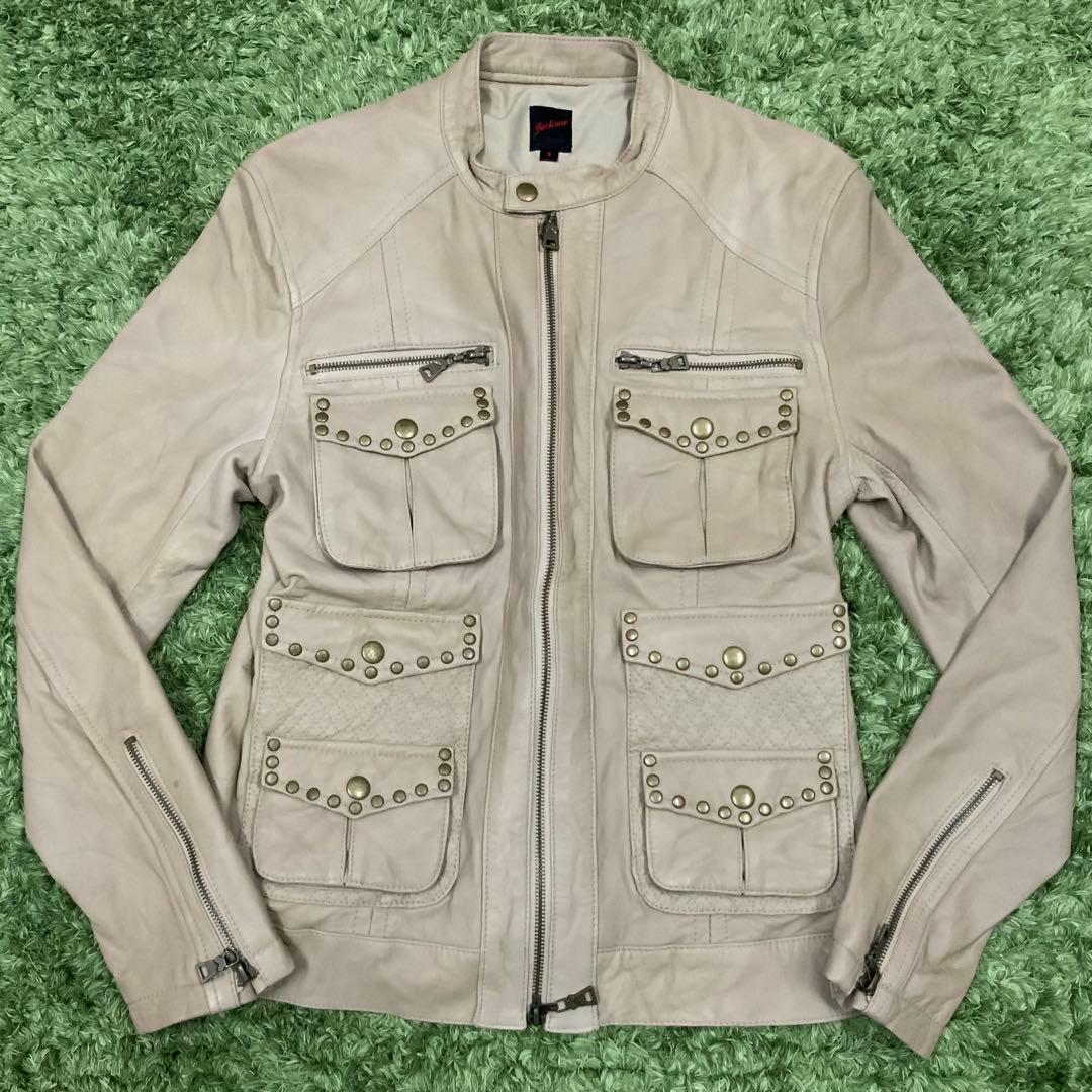 じっぽー様 ジャックローズ 羊革 レザージャケット メンズ3(M~L)