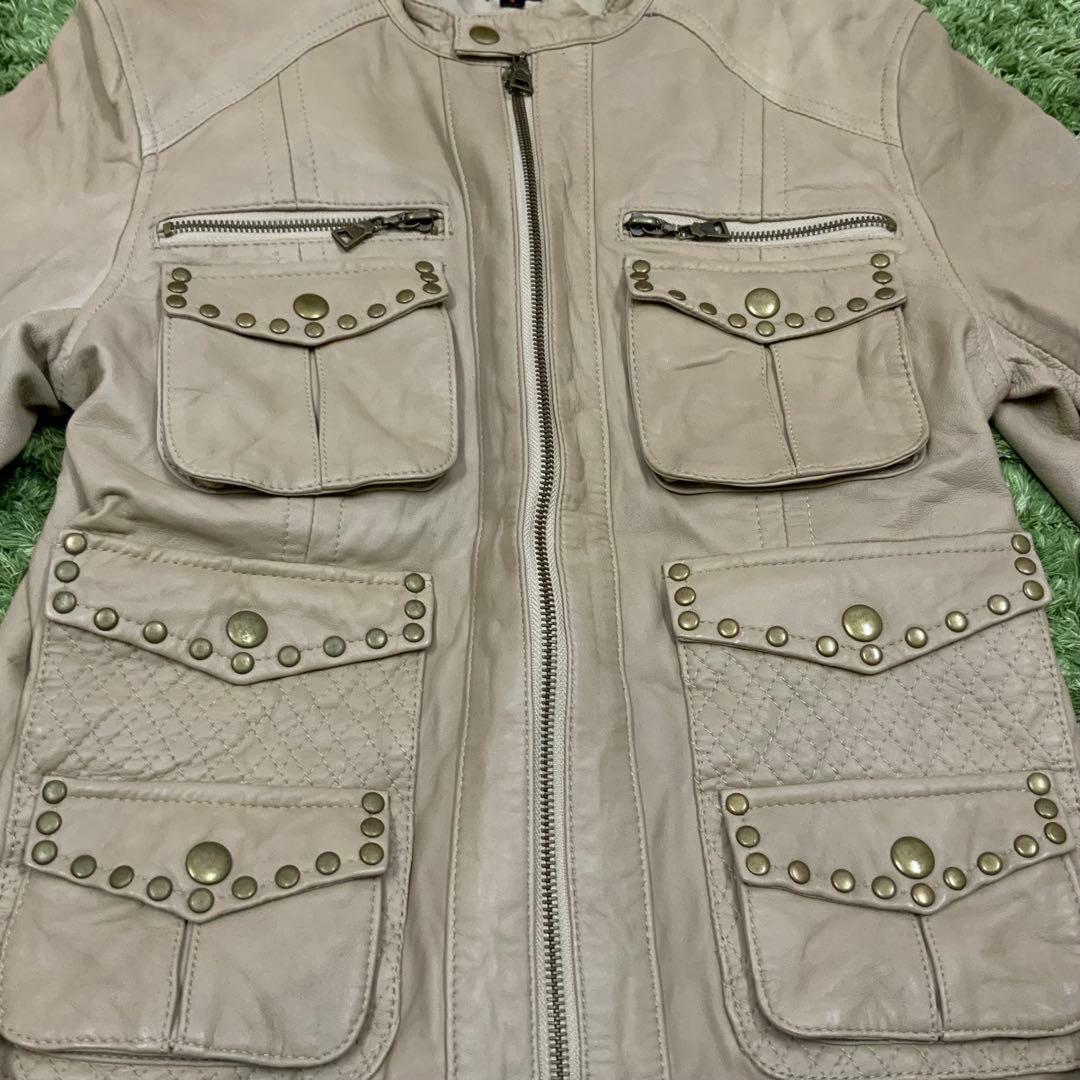 じっぽー様 ジャックローズ 羊革 レザージャケット メンズ3(M~L)