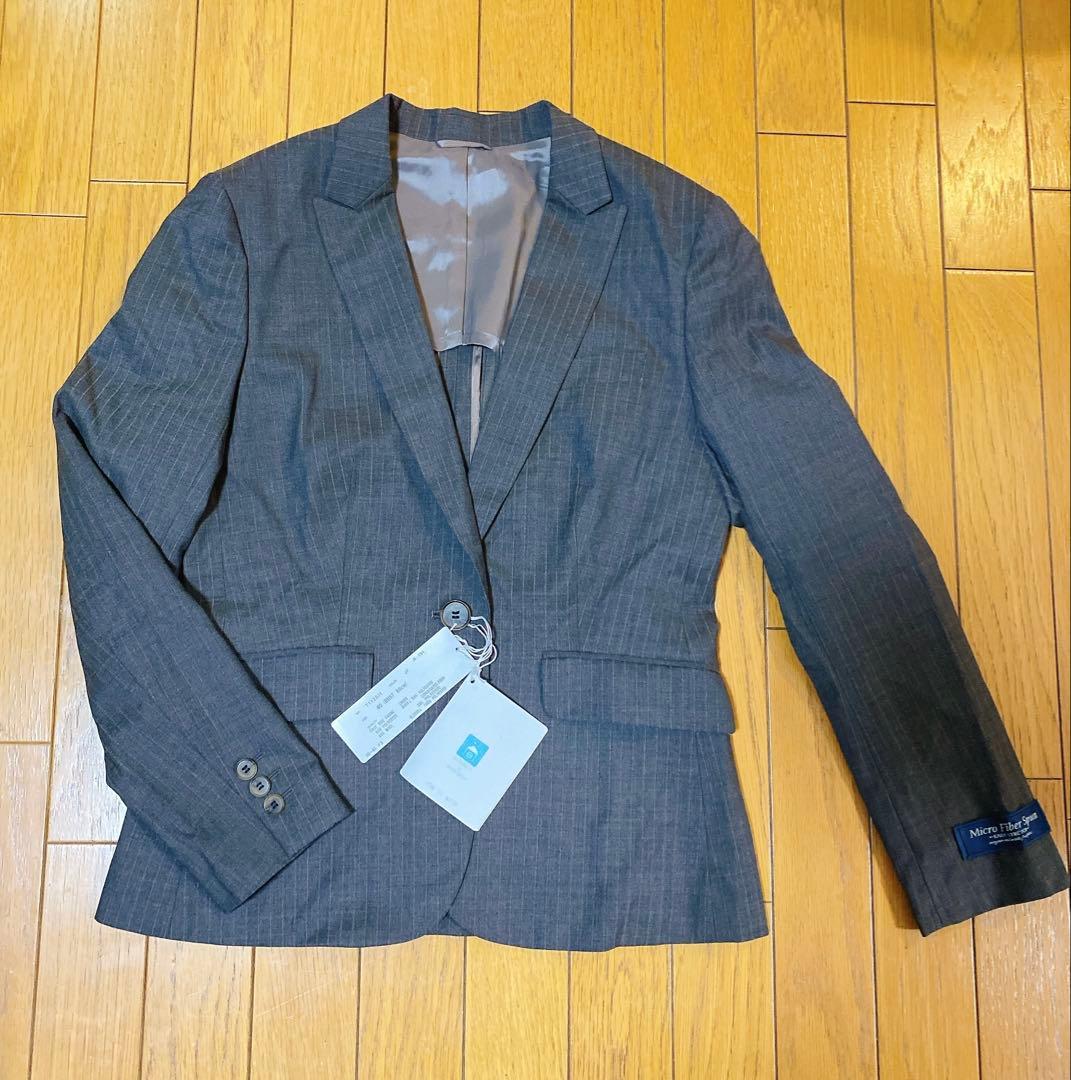 【新品タグ付き】 ザ スーツカンパニー グレー 40ストライプ ウォッシャブル