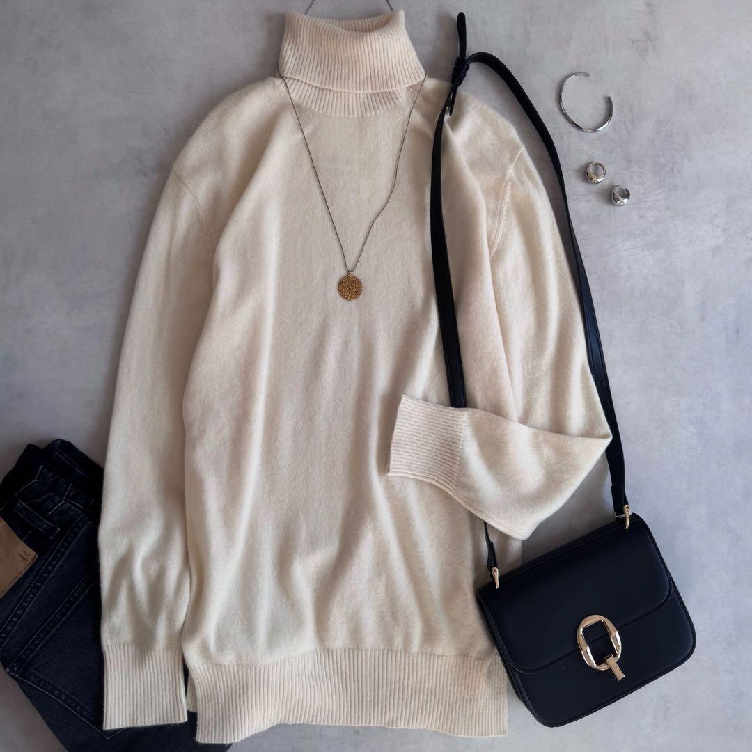 極美品▲ Whim Gazette カシミヤ100% タートルネック ニット