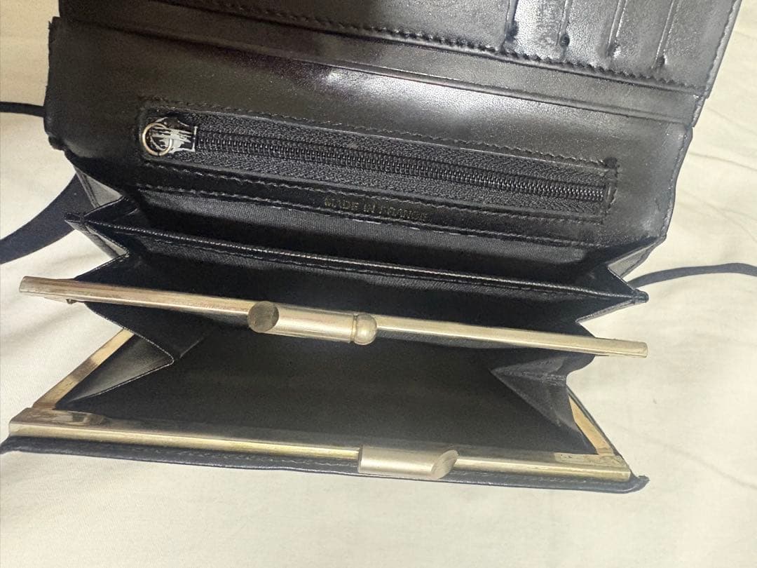 CHANEL 二つ折り財布 ブラック レザー