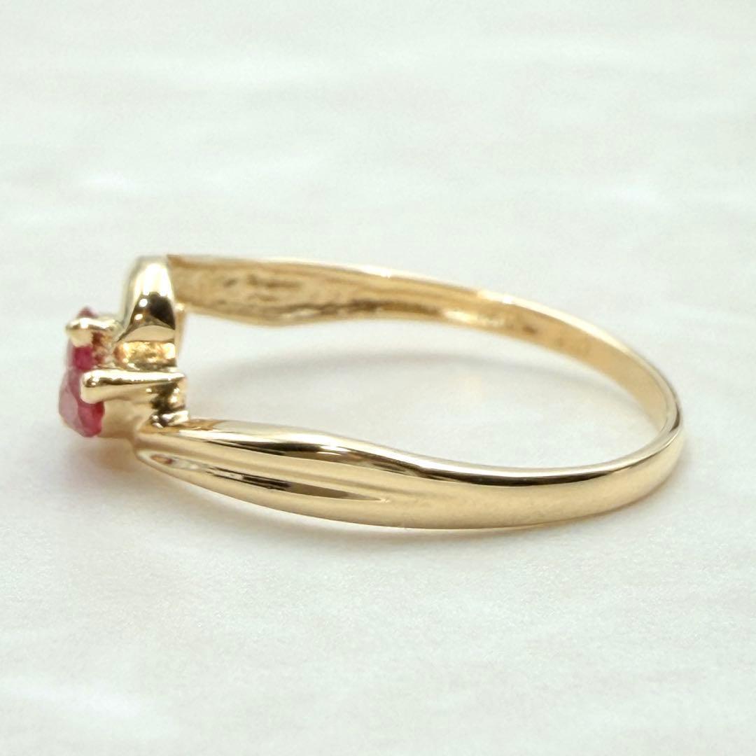 未使用　 K18 ルビー 指輪 リング ダイヤモンド イエローゴールド　希少