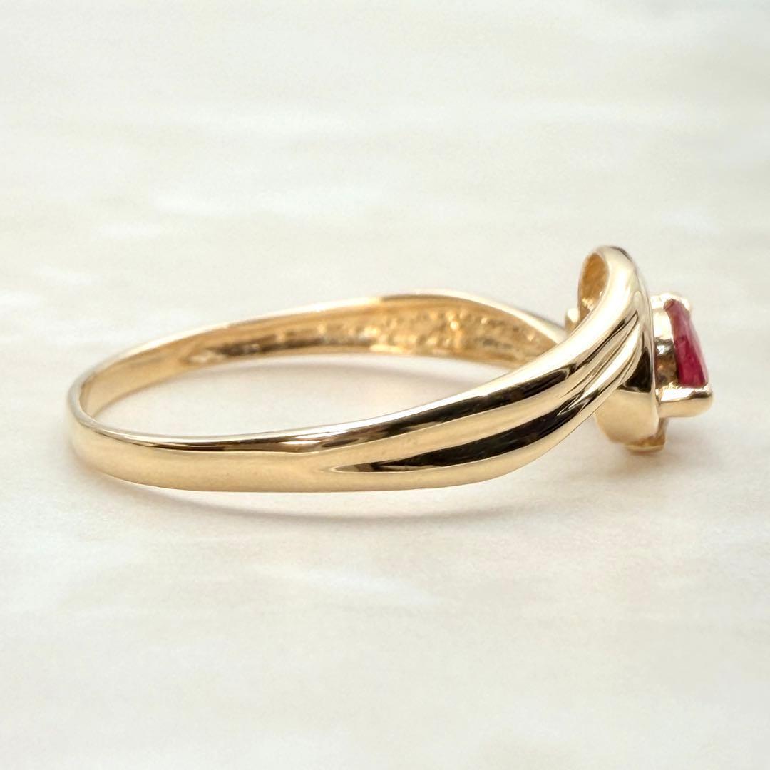 未使用　 K18 ルビー 指輪 リング ダイヤモンド イエローゴールド　希少