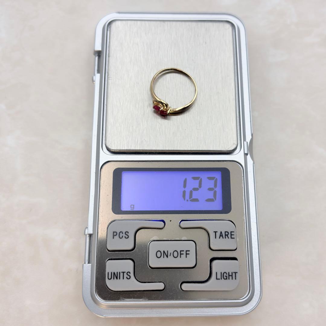 未使用　 K18 ルビー 指輪 リング ダイヤモンド イエローゴールド　希少