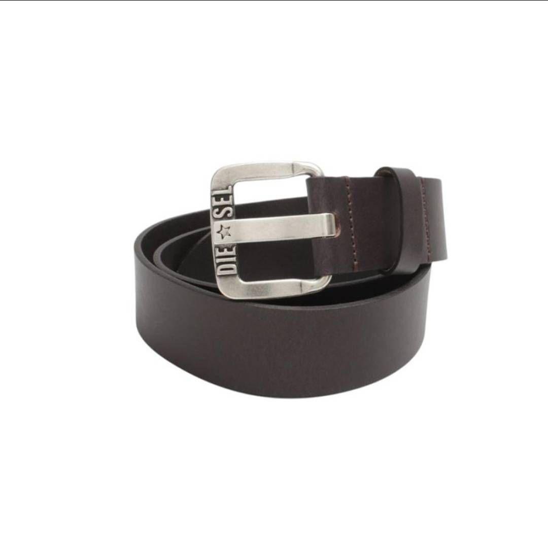 【未使用】DIESELディーゼルロゴバックルレザーベルトブラウン