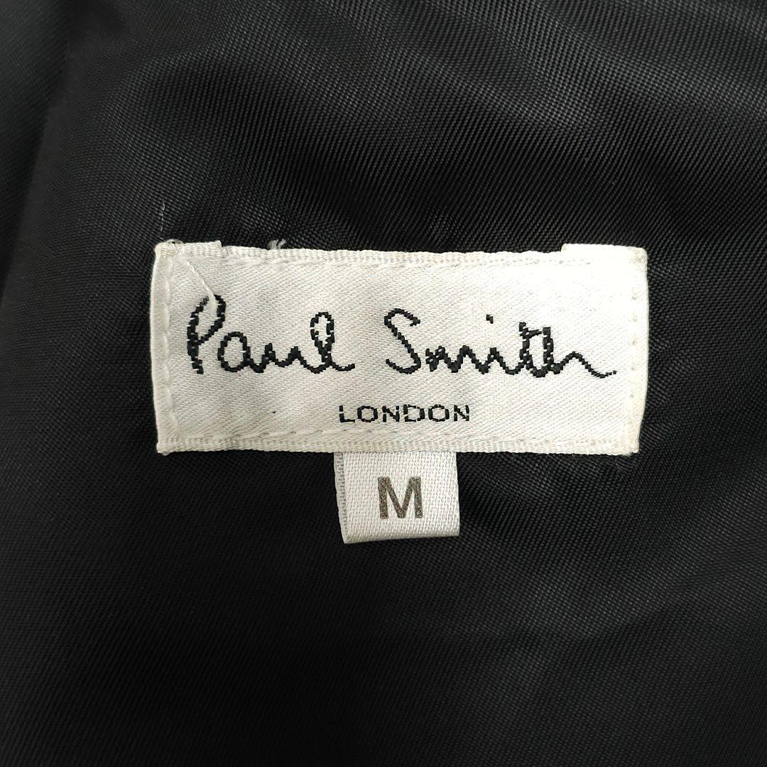 ポールスミス☆レザーシングルライダースジャケット袖切り替えニットMブラック牛革