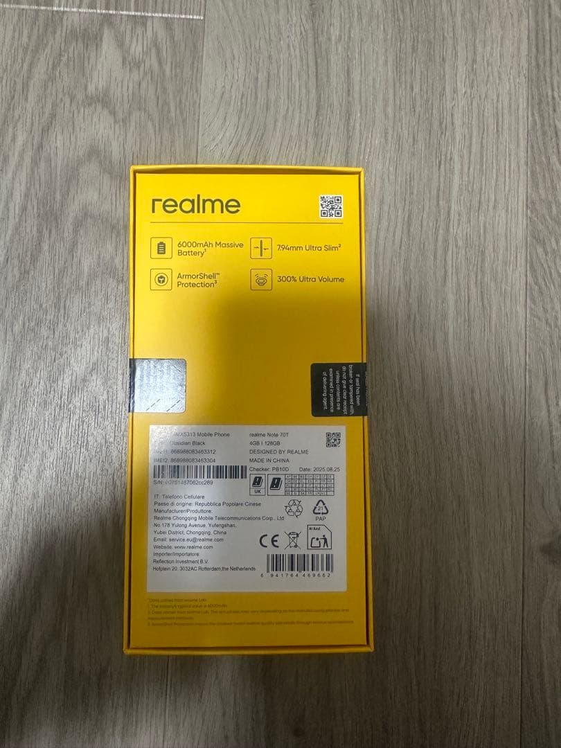 realme Note 70T 128GB ブラック SIMフリー 新品未開封