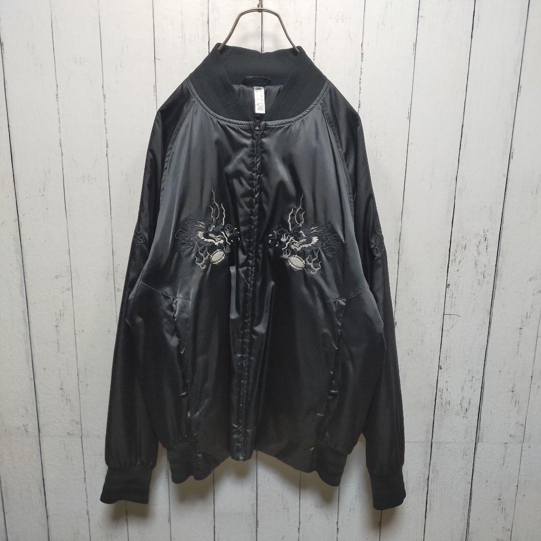 【adidas × ALL BLACKS】 中綿スカジャン　刺繍　サテン　146