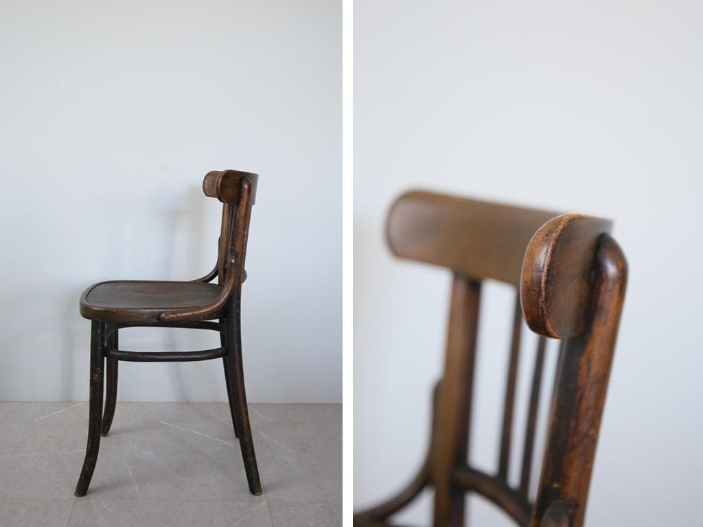 フランスアンティーク木製ベントウッドチェア/ダイニングイス/椅子(89-307)