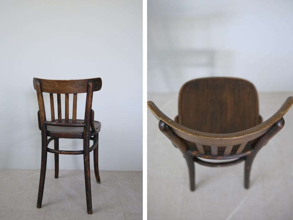 フランスアンティーク木製ベントウッドチェア/ダイニングイス/椅子(89-307)