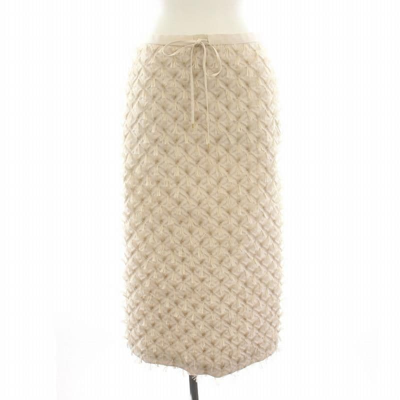 ドゥロワー　drawer　フリンジ　ロング　タイトスカート　36