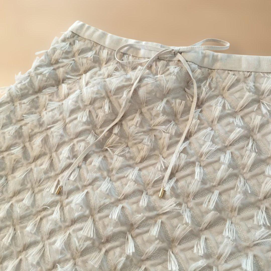 ドゥロワー　drawer　フリンジ　ロング　タイトスカート　36