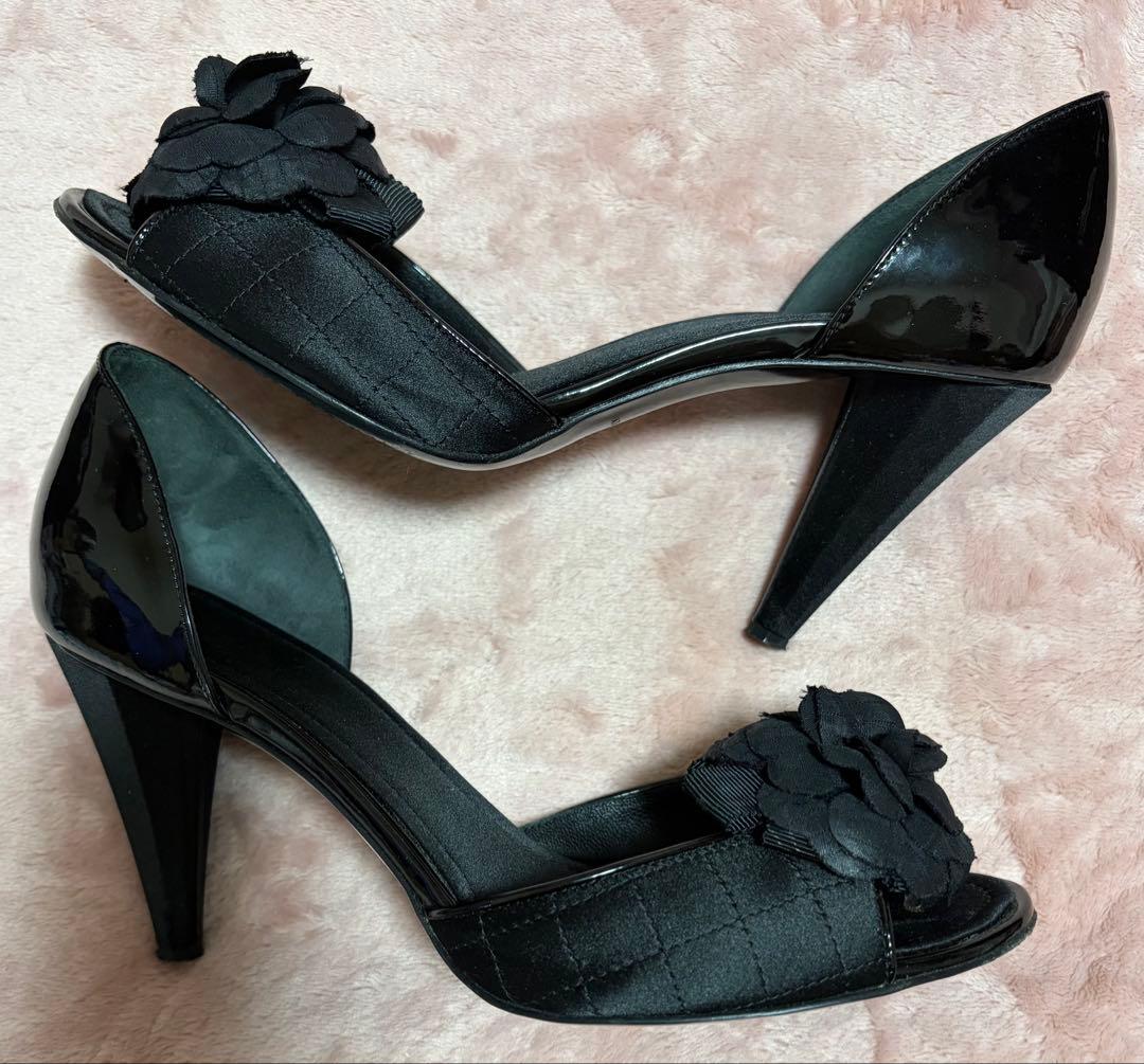 CHANEL カメリア　ヒールパンプス