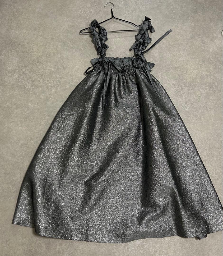 明日までのお値下げBibiy MIMI RIBBON SKIRT ダークグレー