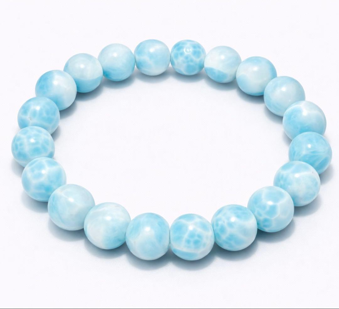 【和休庵】ラリマー 13mm 高透明｜別格ブルー｜希少大玉ブレスレット
