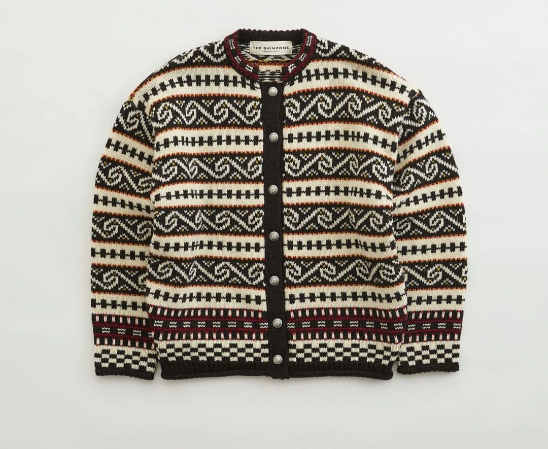 最終。THE SHINZONE FAIR ISLE KNIT カーディガン