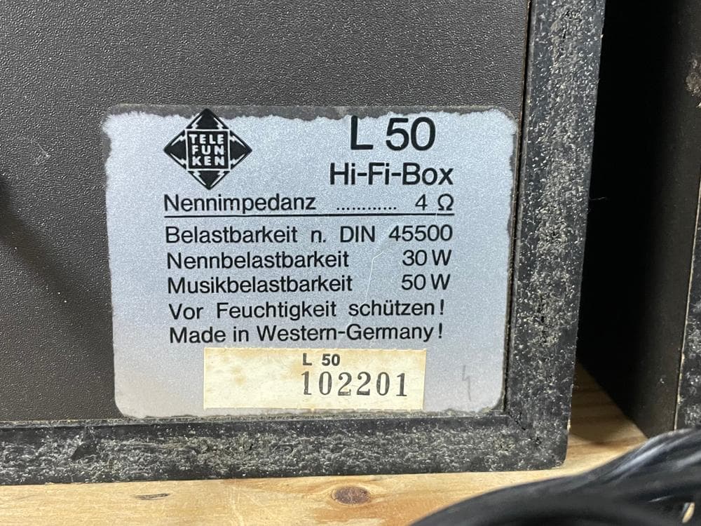 TELEFUNKEN HiFi-Box L50 テレフンケン スピーカー西ドイツ