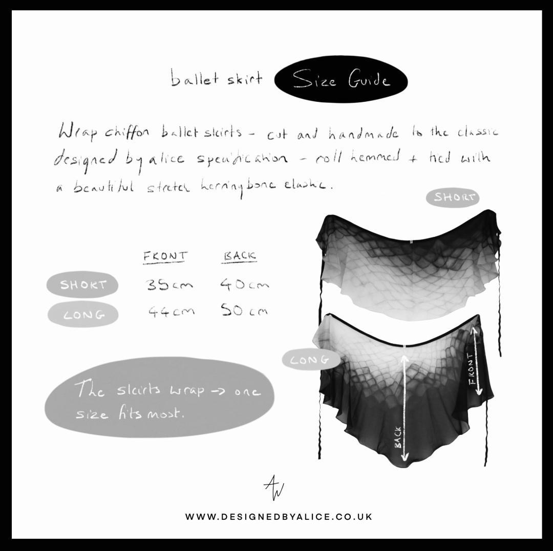 Designed by Alice バレエスカートSomefish 黒白ショート