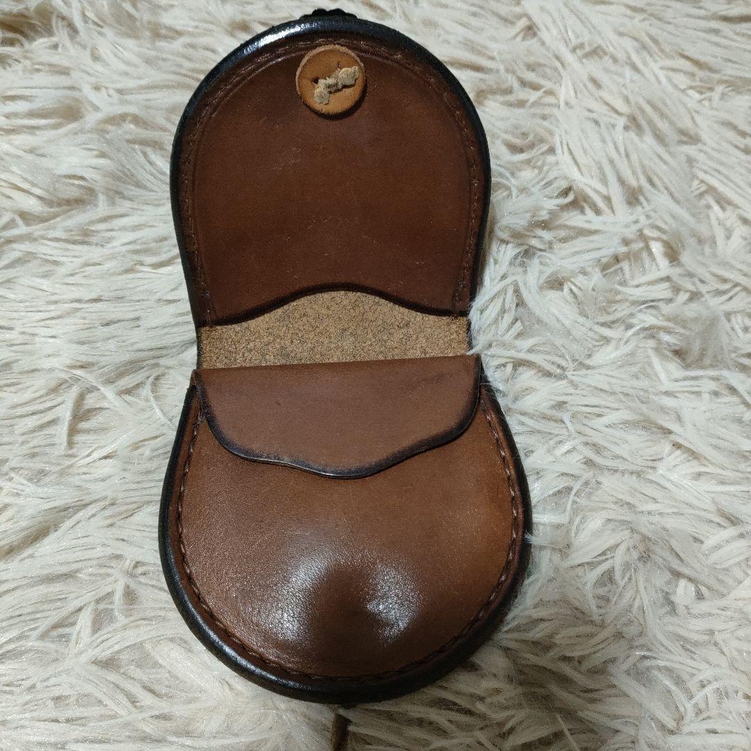 goro's ケース　丸型　小銭入れ　ブラウン　レザー　コンチョ