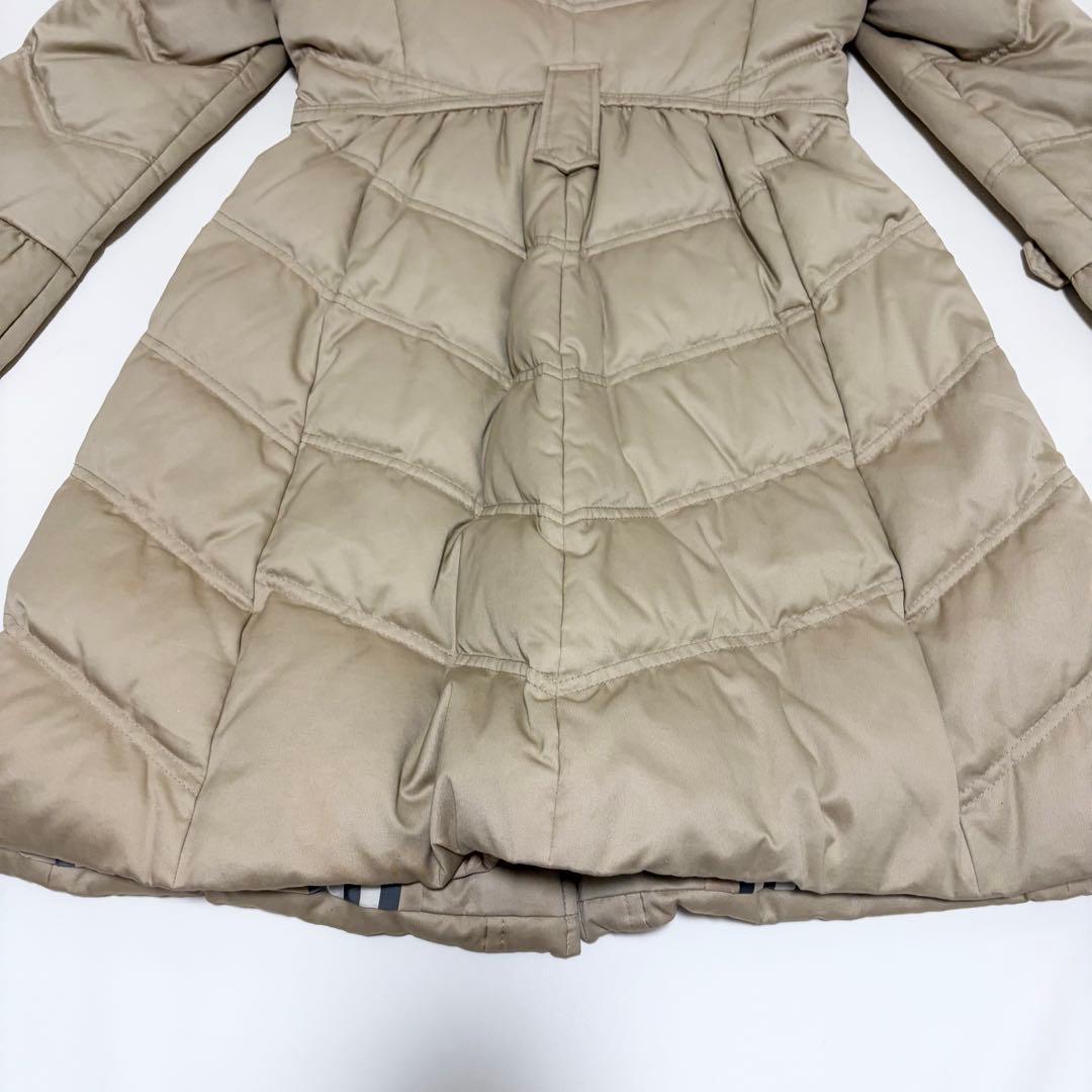 高級感✨バーバリーブルーレーベル ロングダウンコート ベルト メガチェック 38