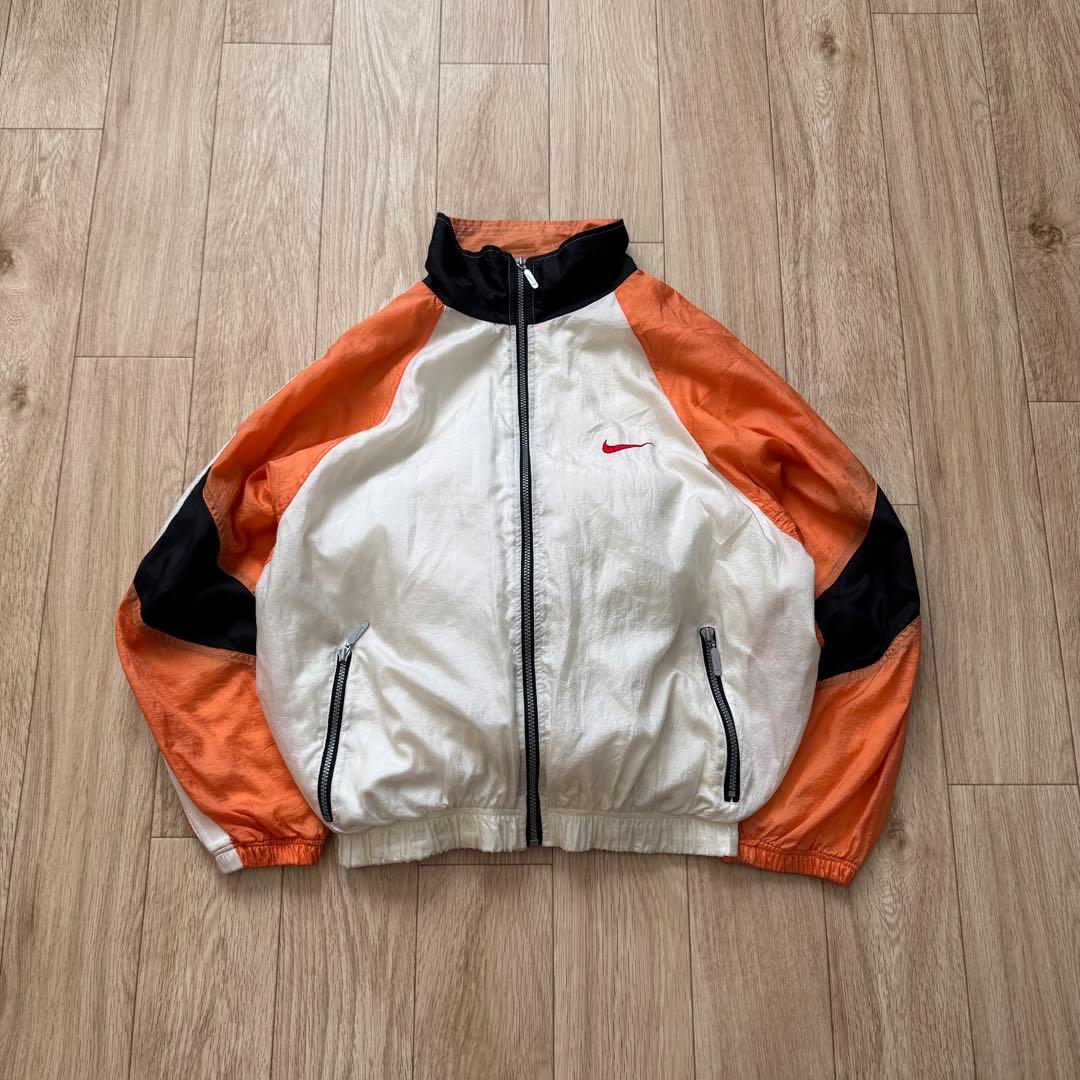 【希少】90s NIKE ナイロンジャケット 両面スウッシュ 短丈