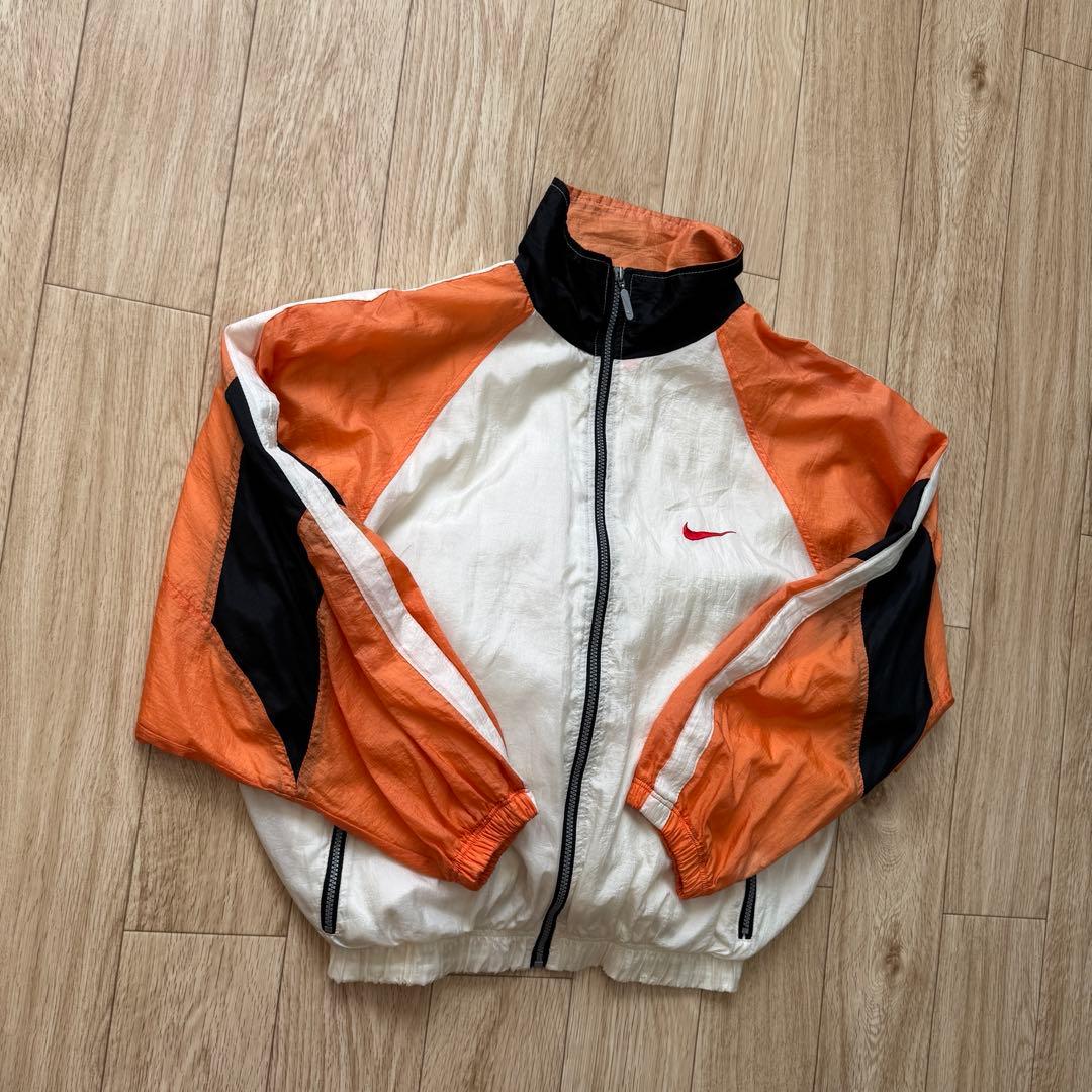 【希少】90s NIKE ナイロンジャケット 両面スウッシュ 短丈