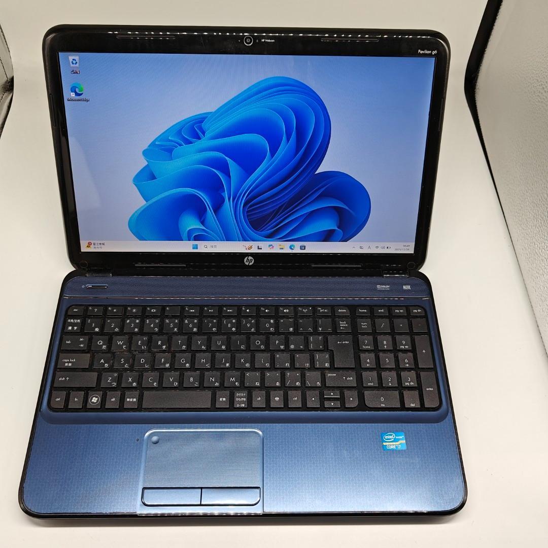 【HP】高速i7 SSD256GB 8GB オフィス付き ブルー ノートPC