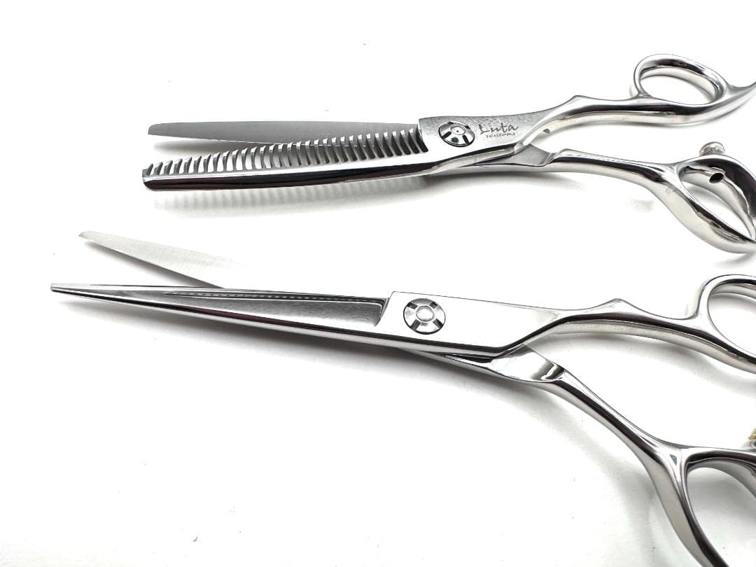 ら*ず様 【美品】コバルトV10シザー6インチと梳き率15％セニング立体ハンドル