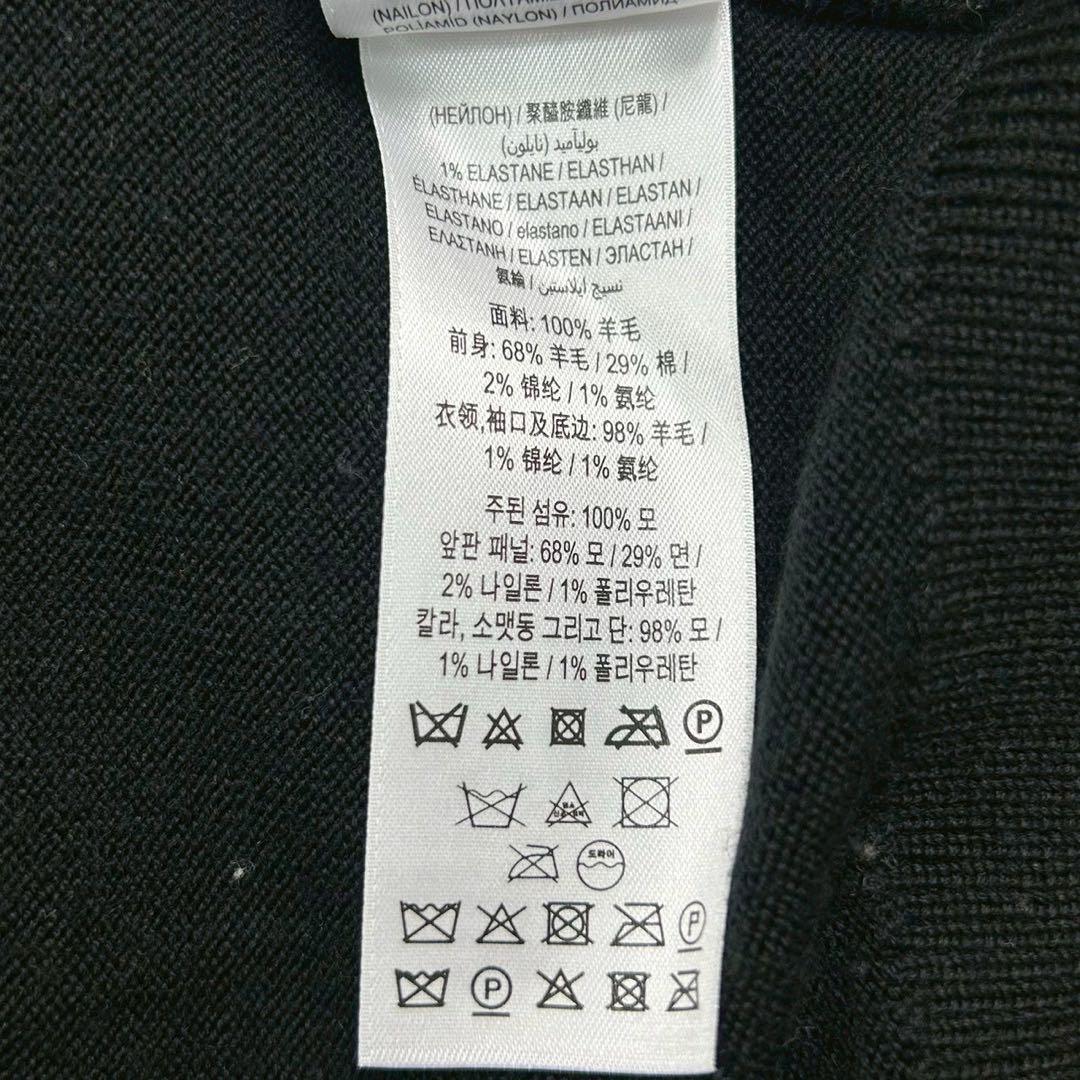 良品　バーバリー　現行ロゴ　長袖ニット　セーター　ウール混　ブラック　M