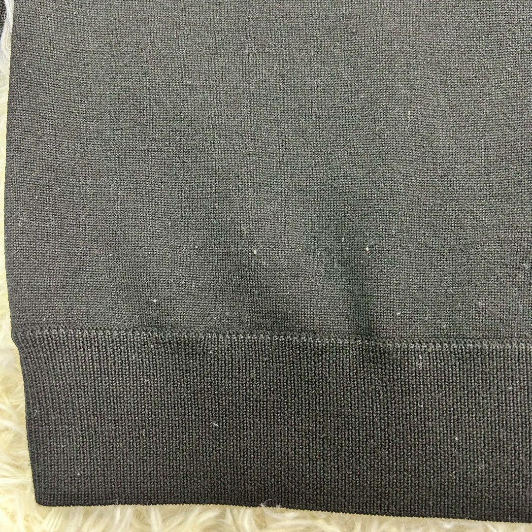 良品　バーバリー　現行ロゴ　長袖ニット　セーター　ウール混　ブラック　M