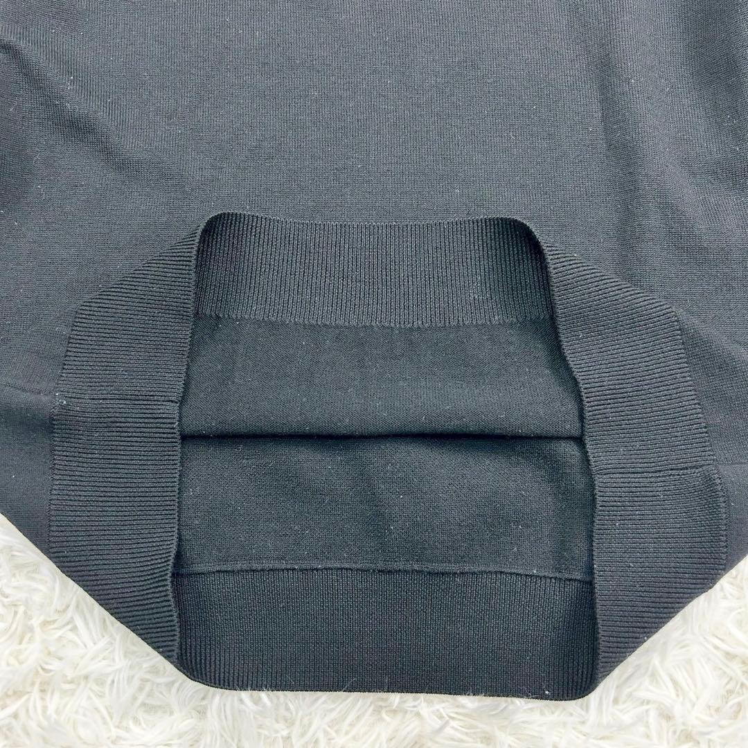 良品　バーバリー　現行ロゴ　長袖ニット　セーター　ウール混　ブラック　M