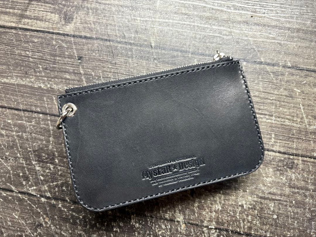 栃木サドルレザー　スタッズユーティリティコンパクトウォレット　ニッケル