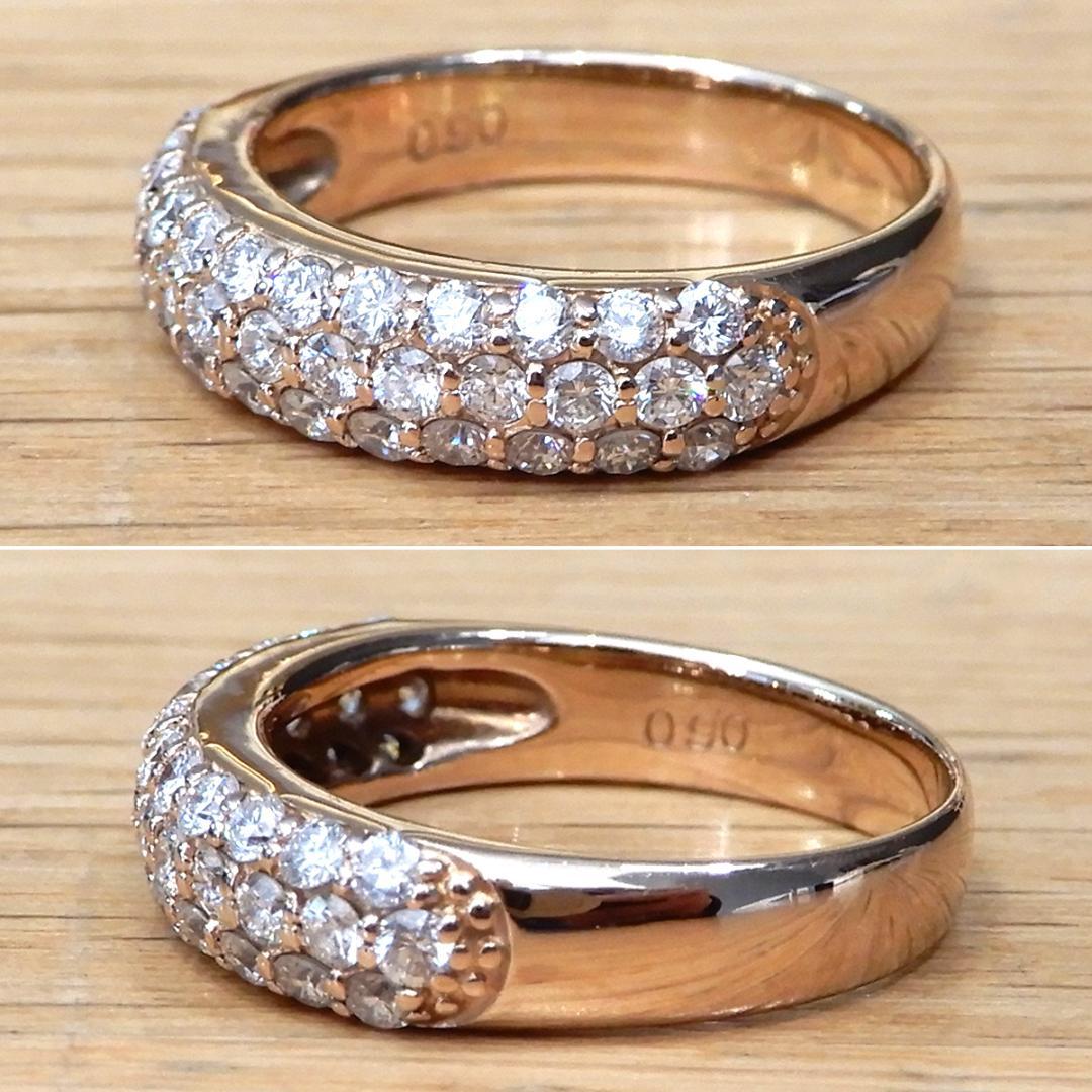 超美品 ポンテヴェキオ パヴェダイヤ リング K18PG D0.50ct 6号