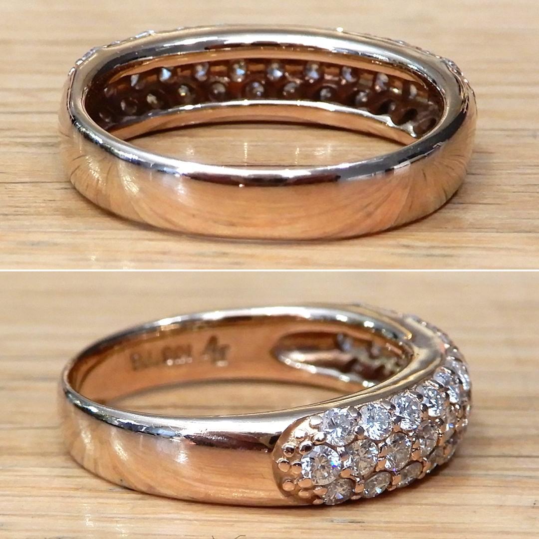 超美品 ポンテヴェキオ パヴェダイヤ リング K18PG D0.50ct 6号