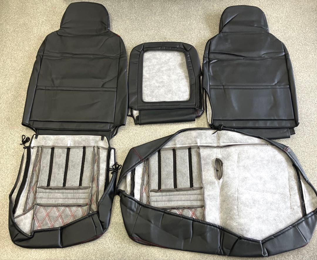 シートカバー　07エルフ　ワイド車　ブラック　新品