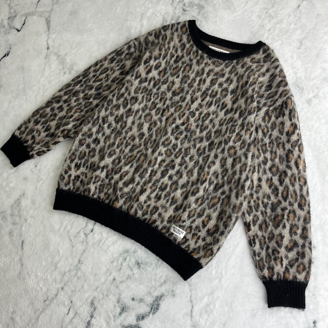 【美品・最高デザイン】ワコマリア☆レオパード柄モヘアニット/3003.