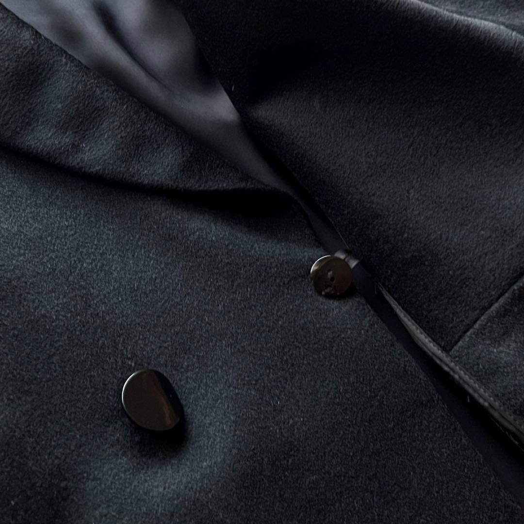 【タグ付き・新品未使用】カシミアヘチマ衿和装コート/ブラック/着丈105cm