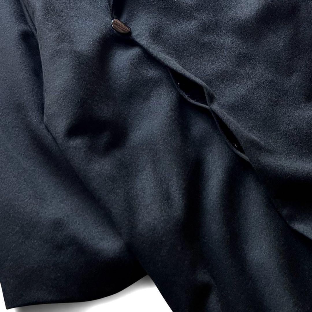 【タグ付き・新品未使用】カシミアヘチマ衿和装コート/ブラック/着丈105cm