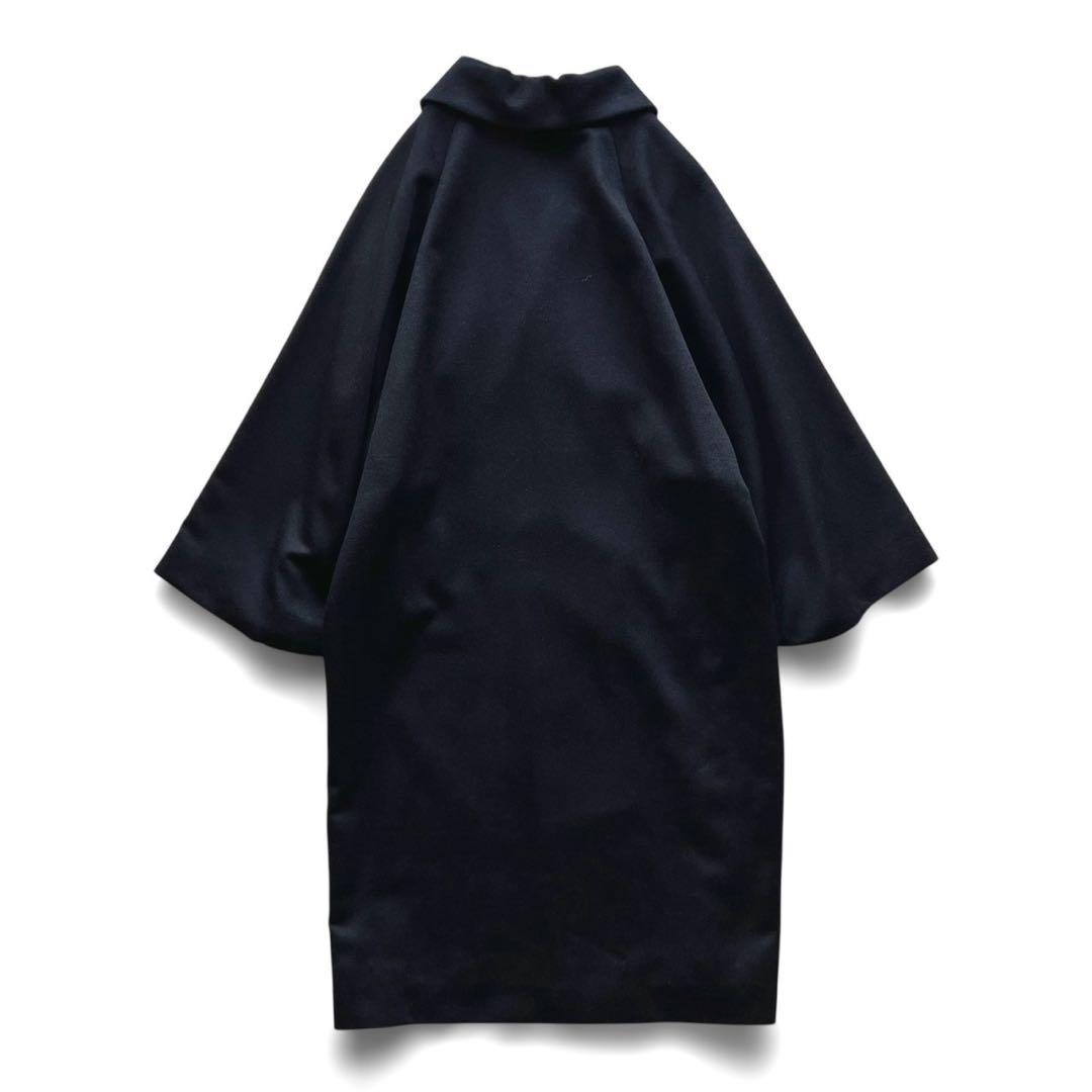 【タグ付き・新品未使用】カシミアヘチマ衿和装コート/ブラック/着丈105cm