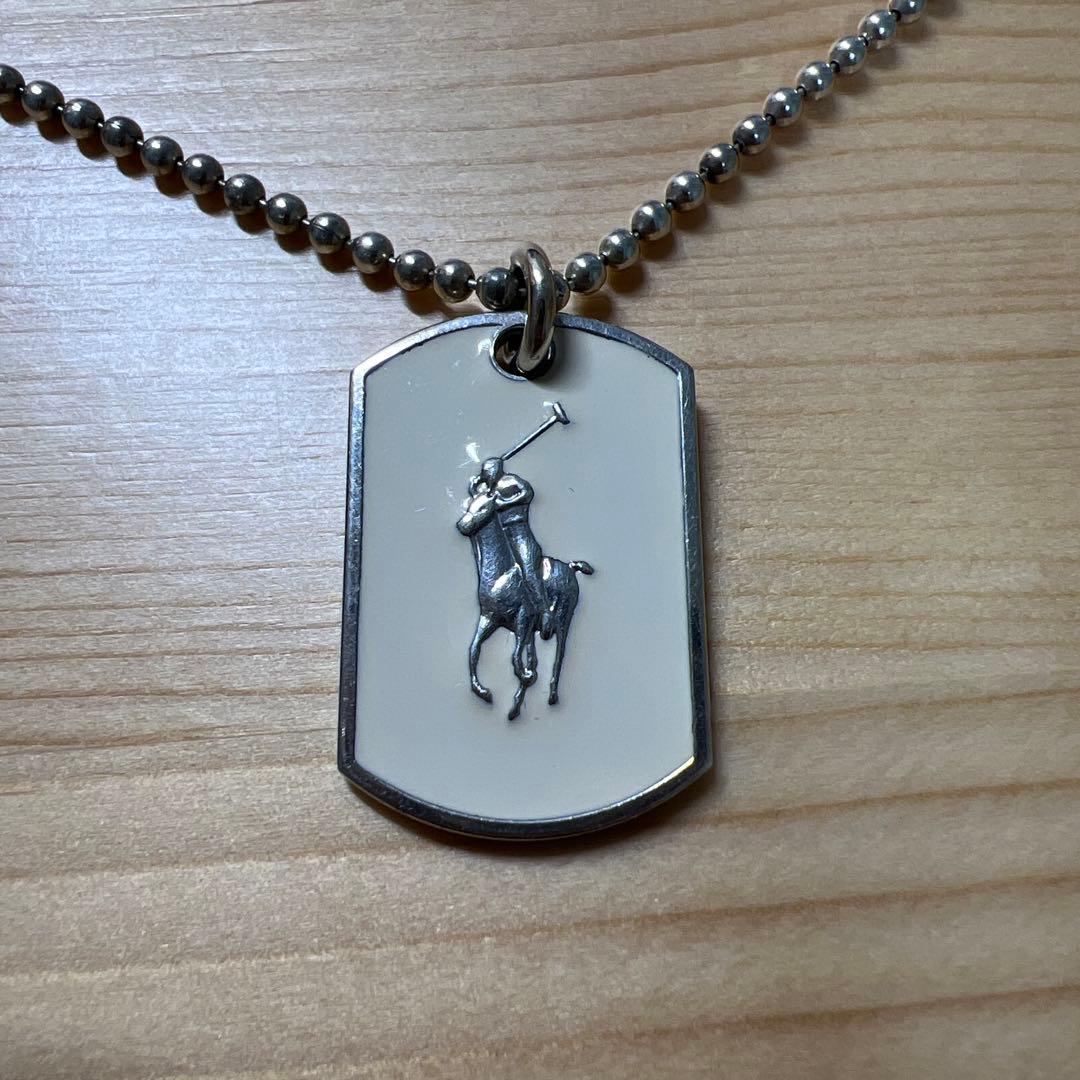 ラルフローレン ネックレス ドッグタグ ホワイト シルバー925