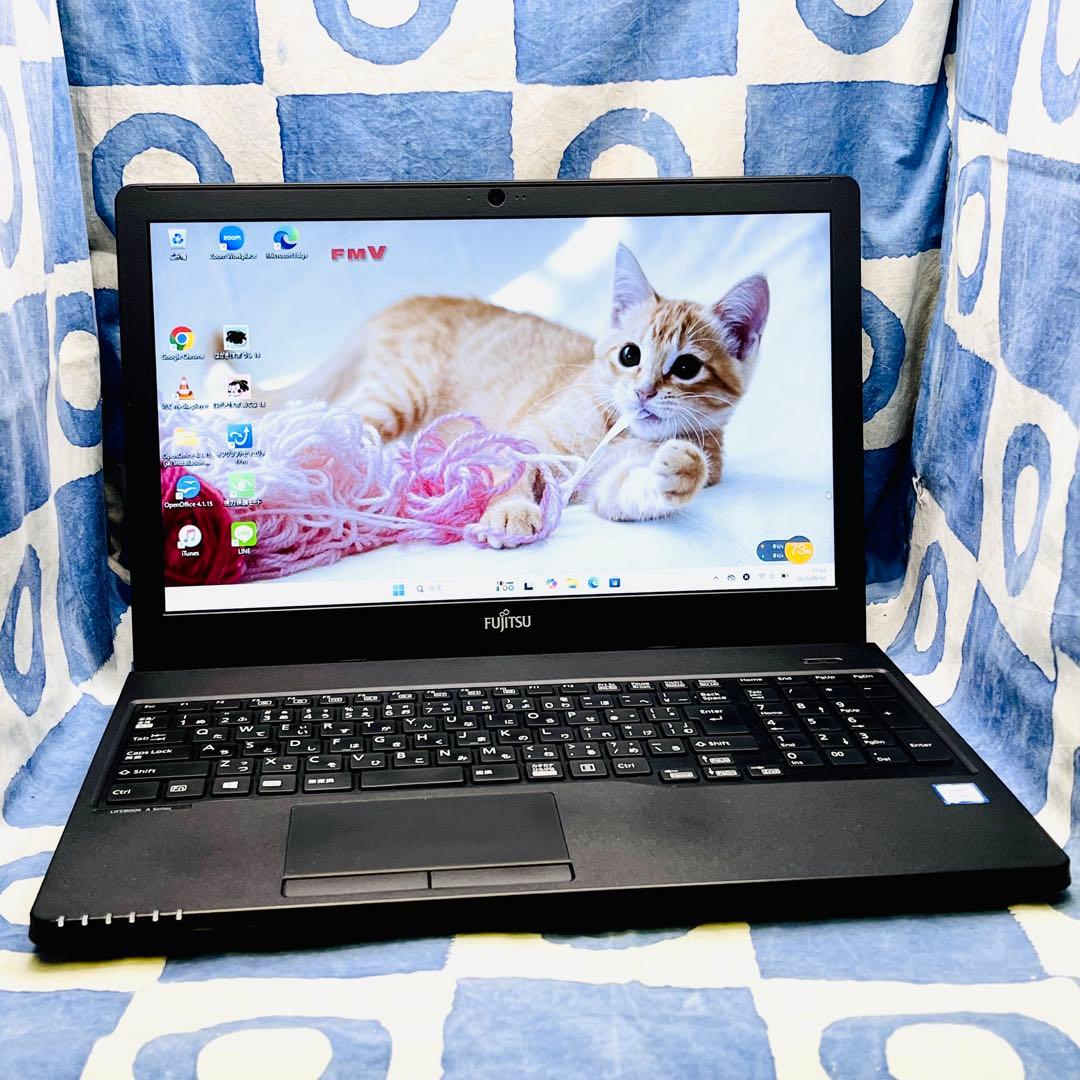 第8世代♡大容量HDD1TB☆マットな黒ノートPC♪カメラ付！Windows11