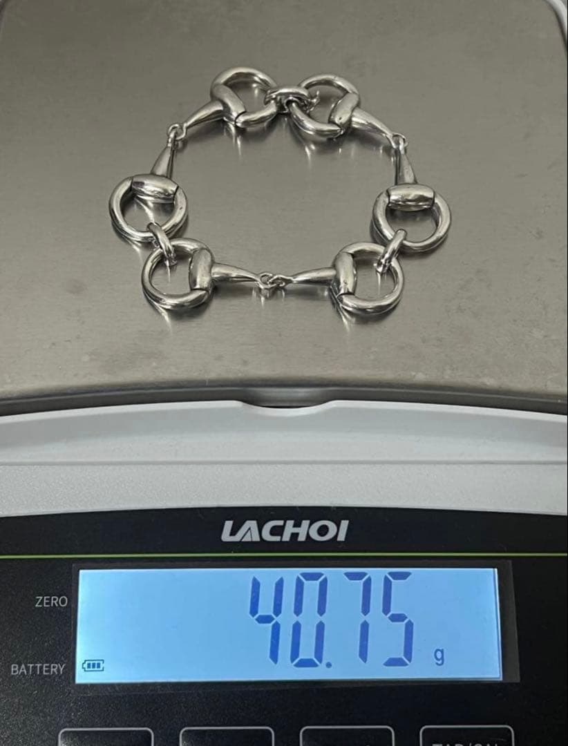 セリーヌ CELINE ホースビットブレスレット SV800蟹刻印 ヴィンテージ