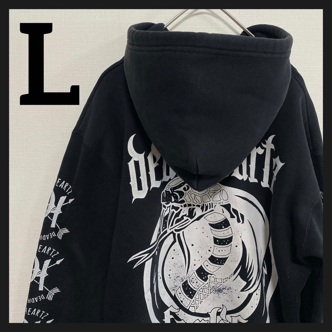Y2K 00s Street Snake Hoodie Black L デカロゴ