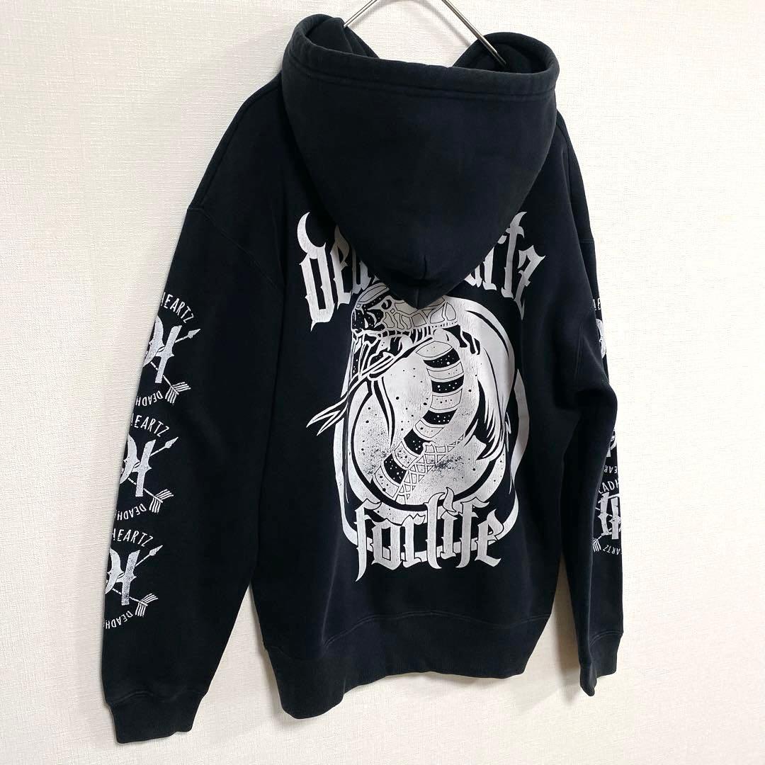 Y2K 00s Street Snake Hoodie Black L デカロゴ