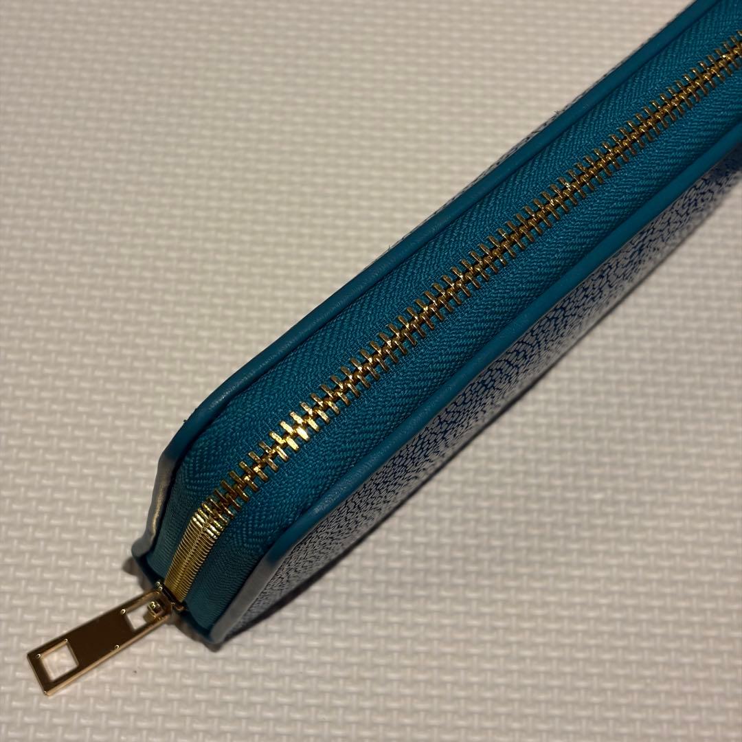 スティングレイ 長財布 ラウンドファスナー エイ革 金ファスナー ターコイズ